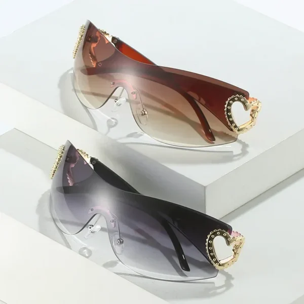 Vogue Heart Rhinestone Sunglasses - Image 13