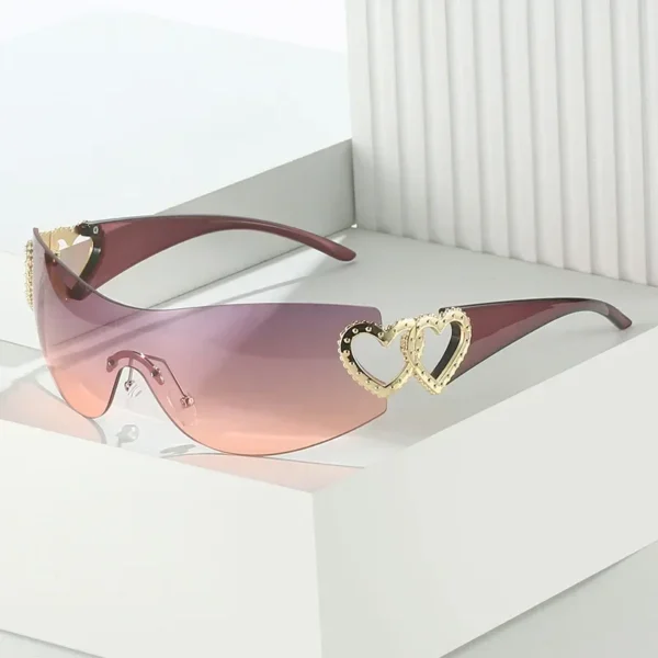 Vogue Heart Rhinestone Sunglasses - Image 2